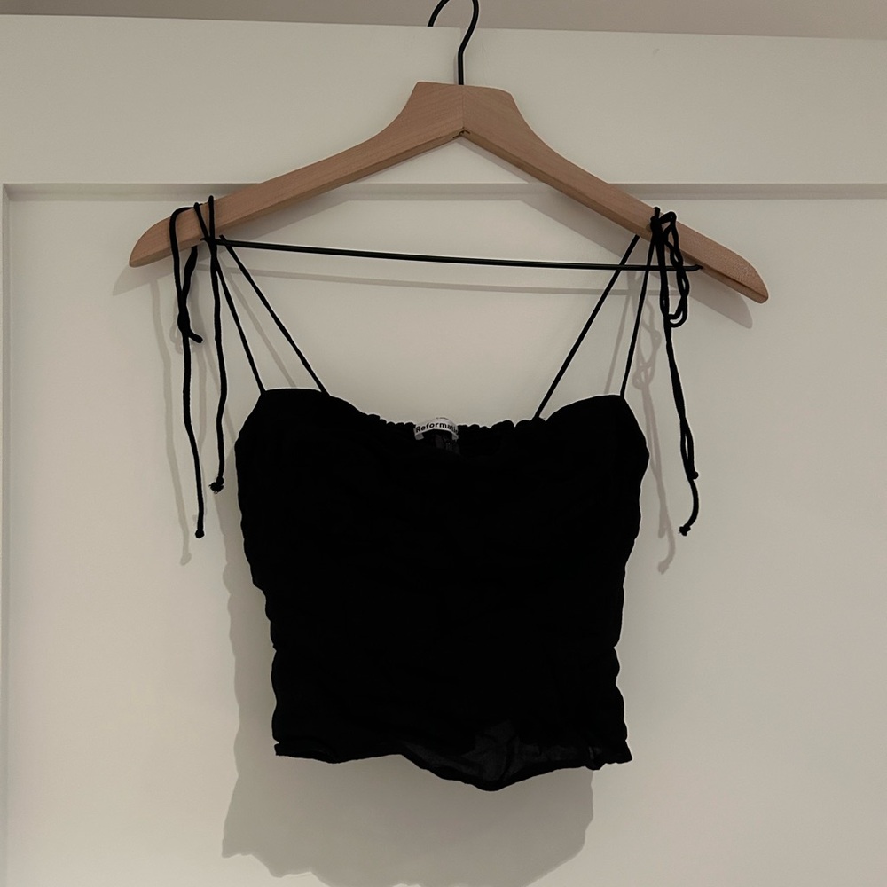 Reformation Taya knit tank - black